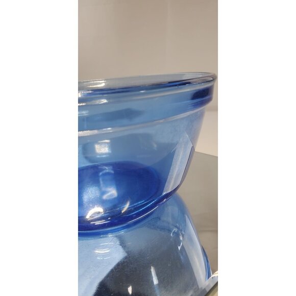 Vtg Anchor Hocking Ovenware Mixing Bowl Cobalt Blue Glass 2.5 Qt - USA Made - Picture 3 of 9